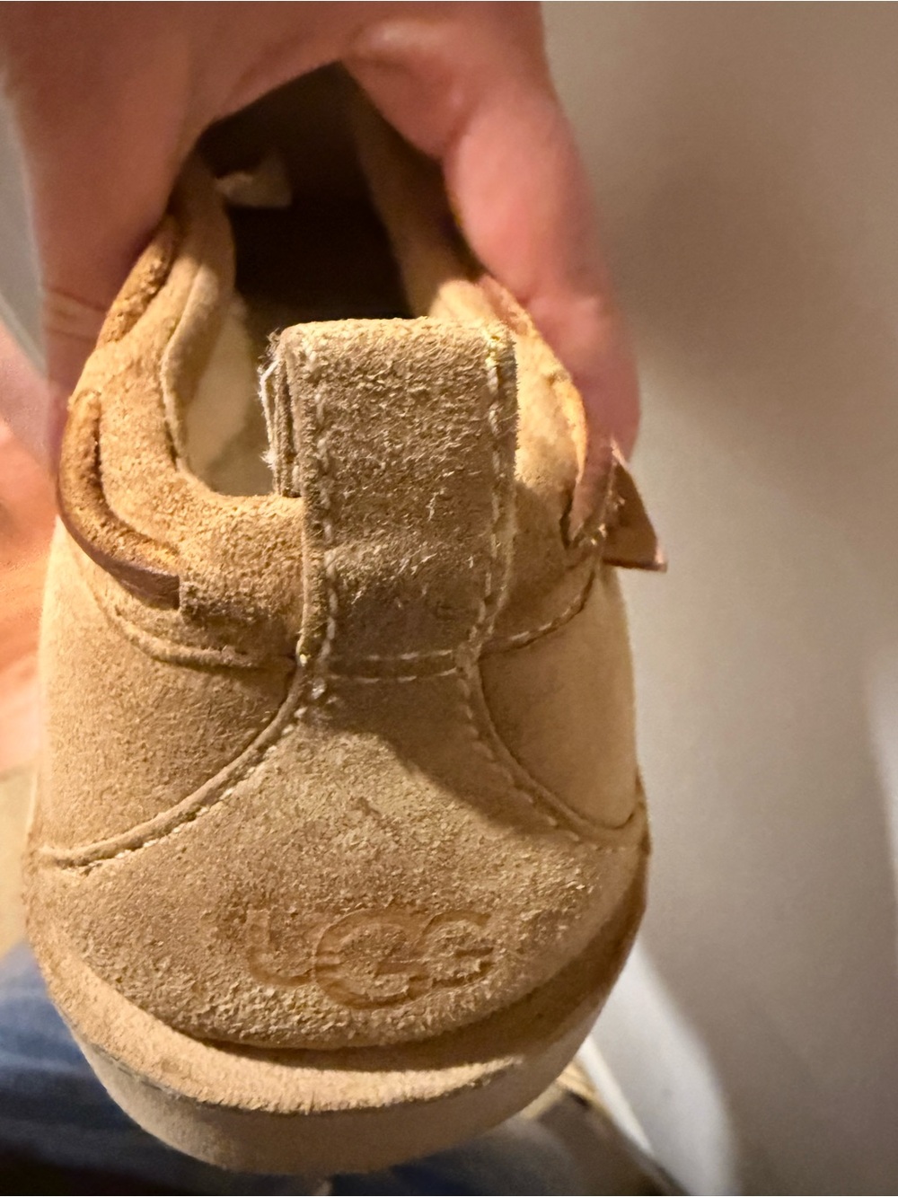 UGG Tasman Crafted Regenerate Suede Moccasin Slipper - Tan - Picture 4 of 7